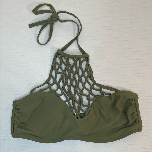 Hollister Bikini Top Olive Green Halter - Picture 1 of 6